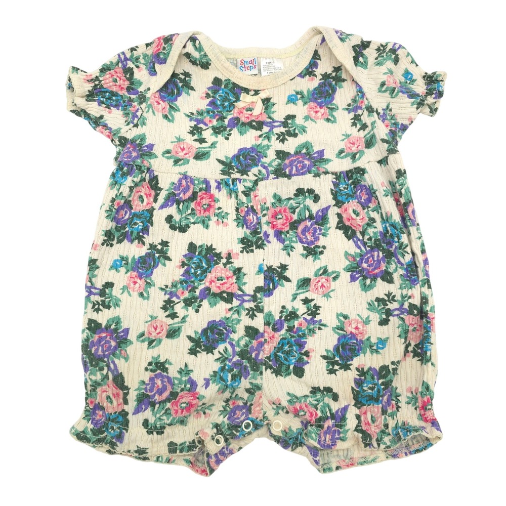 Small Steps Toddler Girl Floral Vintage Romper 12M